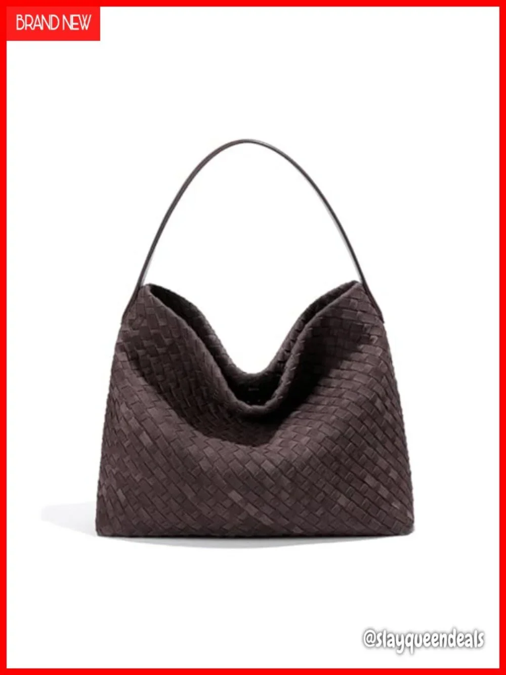 Women's Braided Faux Suede Tote Bag Trendy Crescent Shoulder Hobo Purse